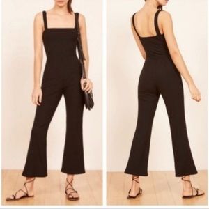 Reformation essie flare cropped jumpsuit black